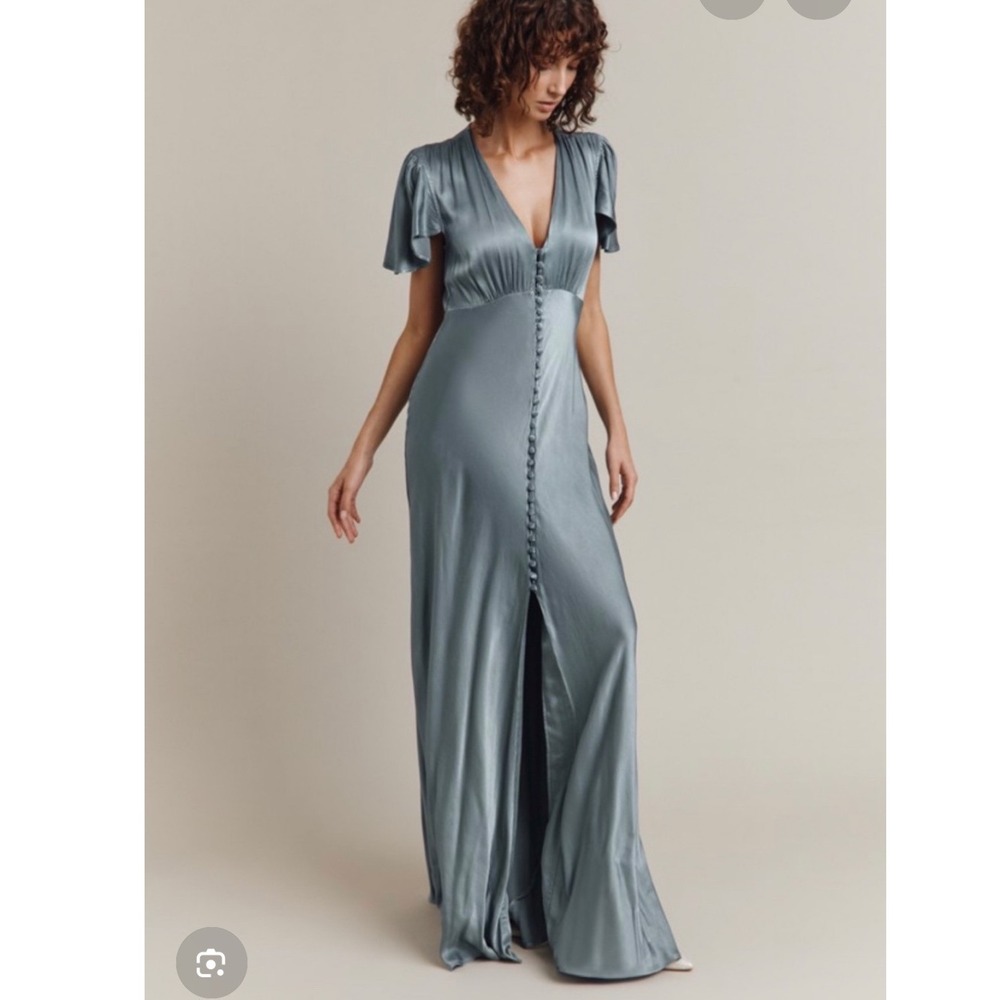 Ghost London Delphine Timeless Button Through Satin Maxi Dress